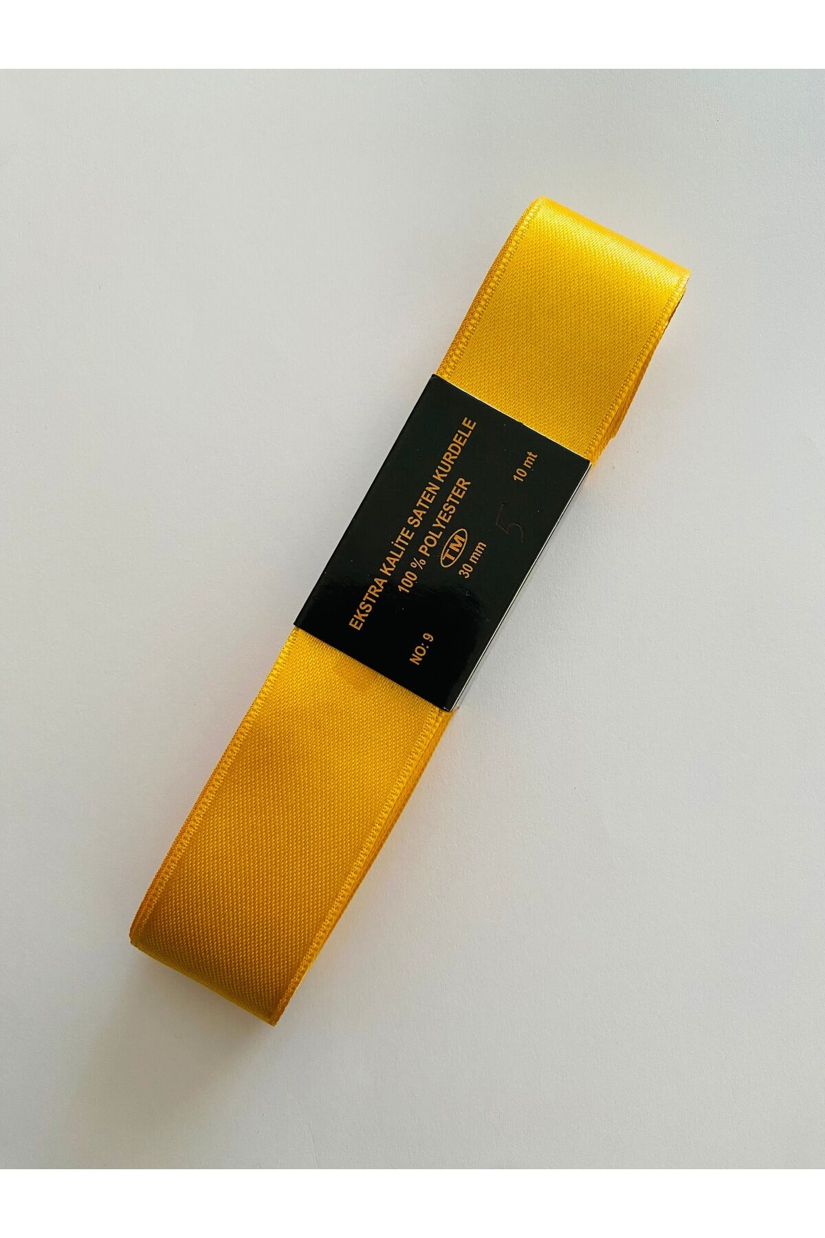 3cm x 10metre. Saten Kurdele. Koyu Sarı.