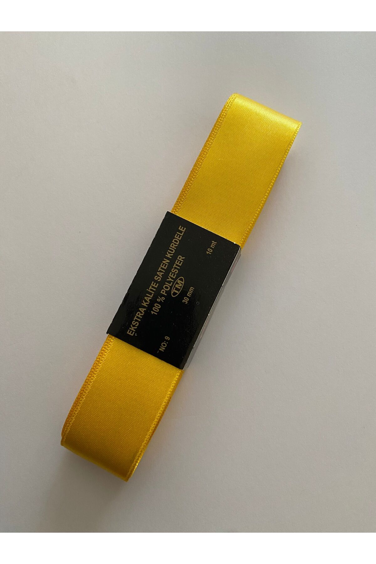 3cm x 10metre. Saten Kurdele. Sarı.