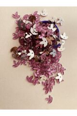 Üç Yapraklı Yonca. Oya, Abiye Ve El Işleme Taş Görünümlü Plastik Pul. Pembe. Paket Içi 300 Adet.