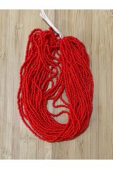 Renk No:3 Nar Çiçeği. Kum Boncuk Çekoslovakya, Adana, Hapishane Işi, Iğne Oyası Boncuğu 12dizi