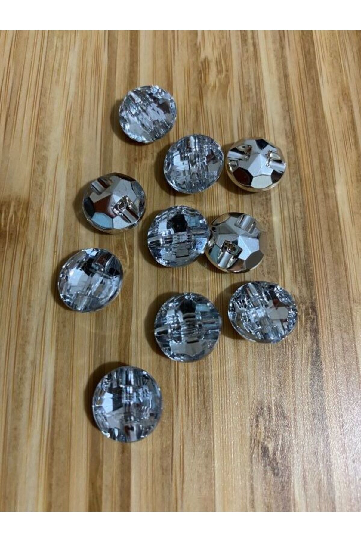 Metalize Taş Görünümlü Düğme 1.3cm. 10'lu Paket. No:12