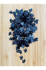 Üç Yapraklı Yonca. Oya, Abiye Ve El Işleme Taş Görünümlü Plastik Pul. Siyah. Paket Içi 300 Adet.