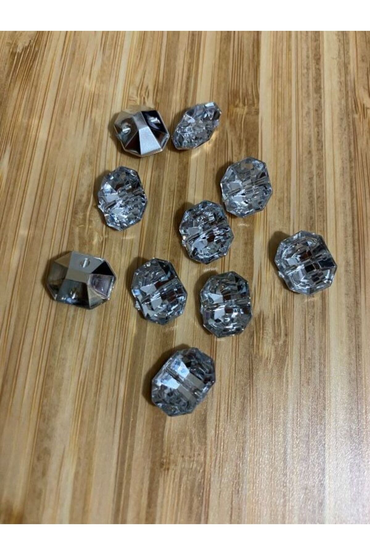 Metalize Taş Görünümlü Düğme 1x1.3cm. 10'lu Paket. No:1