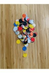 20mm makrame akrilik plastik kaplama pul. Renkli 25gr.