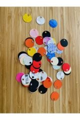 20mm makrame akrilik plastik kaplama pul. Renkli 25gr.