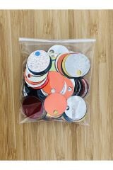 20mm makrame akrilik plastik kaplama pul. Renkli 25gr.