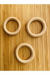 Amigurumi Oyuncak Bebek Doğal Ahşap Halka. 7 cm. 3 adet.