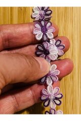 Ütü ile yapışan Papatya Dekoratif Şerit. 20mm. Renkli/Degrade. 1metre x 50 adet