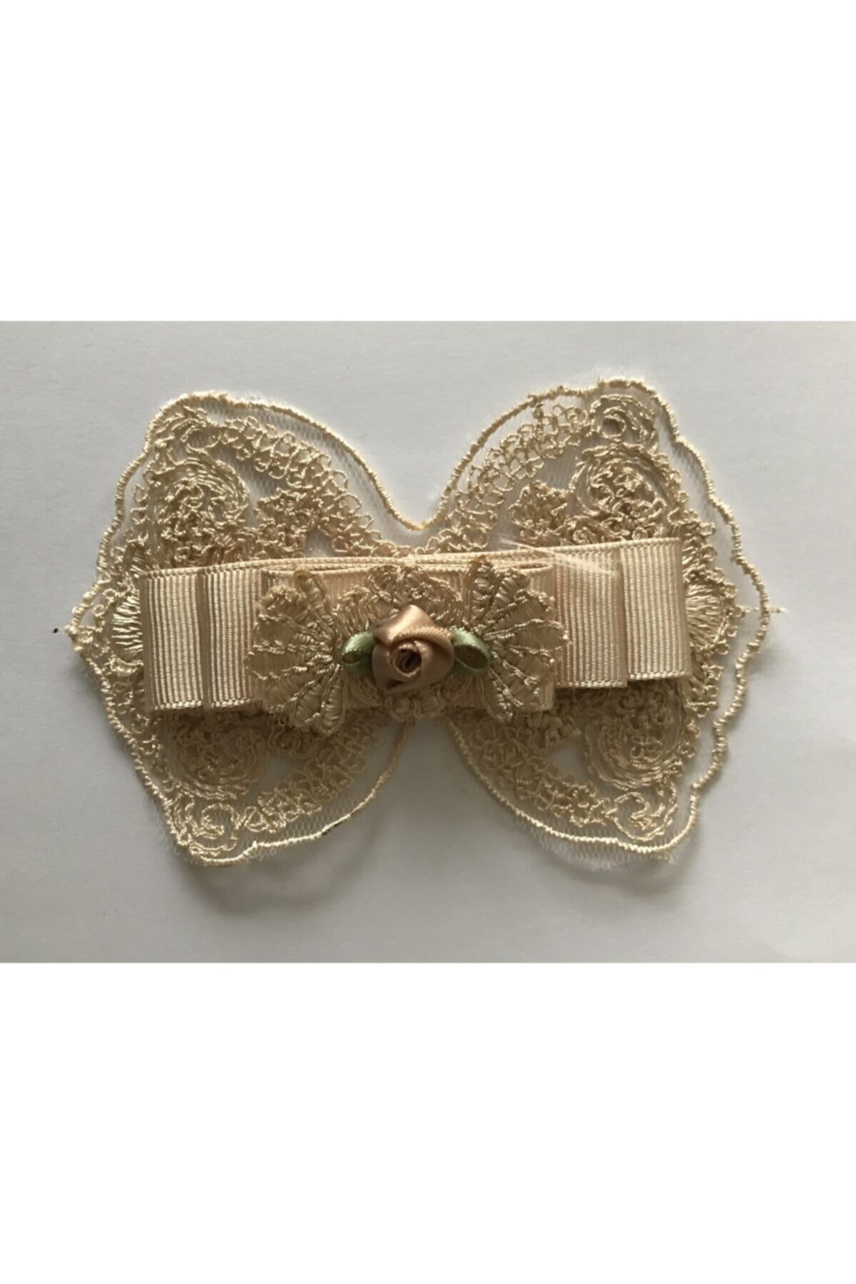 Grogren Kurdeleli Ve Güpürlü Fiyonk Aplik.renk: Kapucino (gülü Açık Renk)