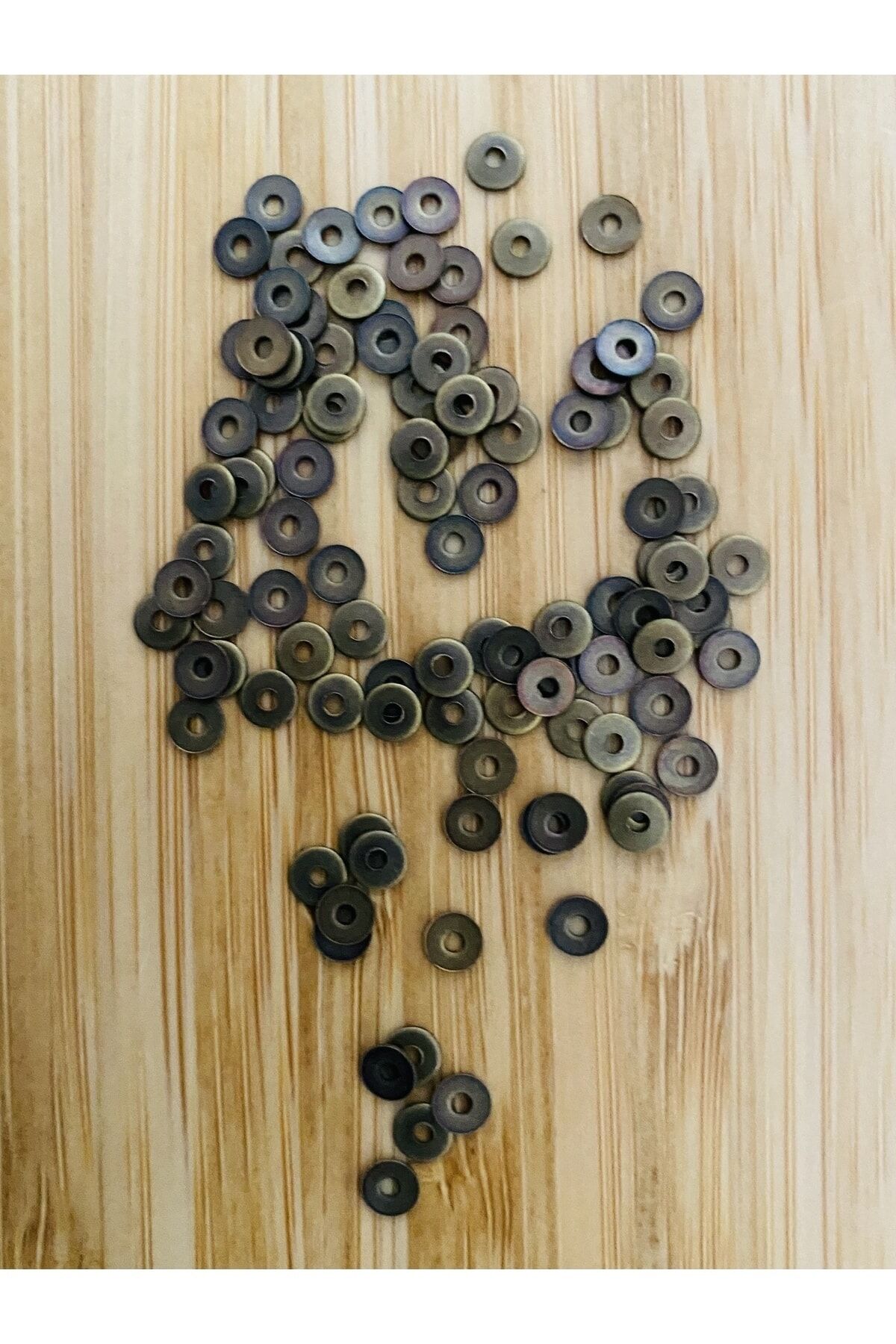 Eskitme Yeşil Oksit Kaplama Paslanmaz Tel Kırma Pul. 4mm. 50gr.