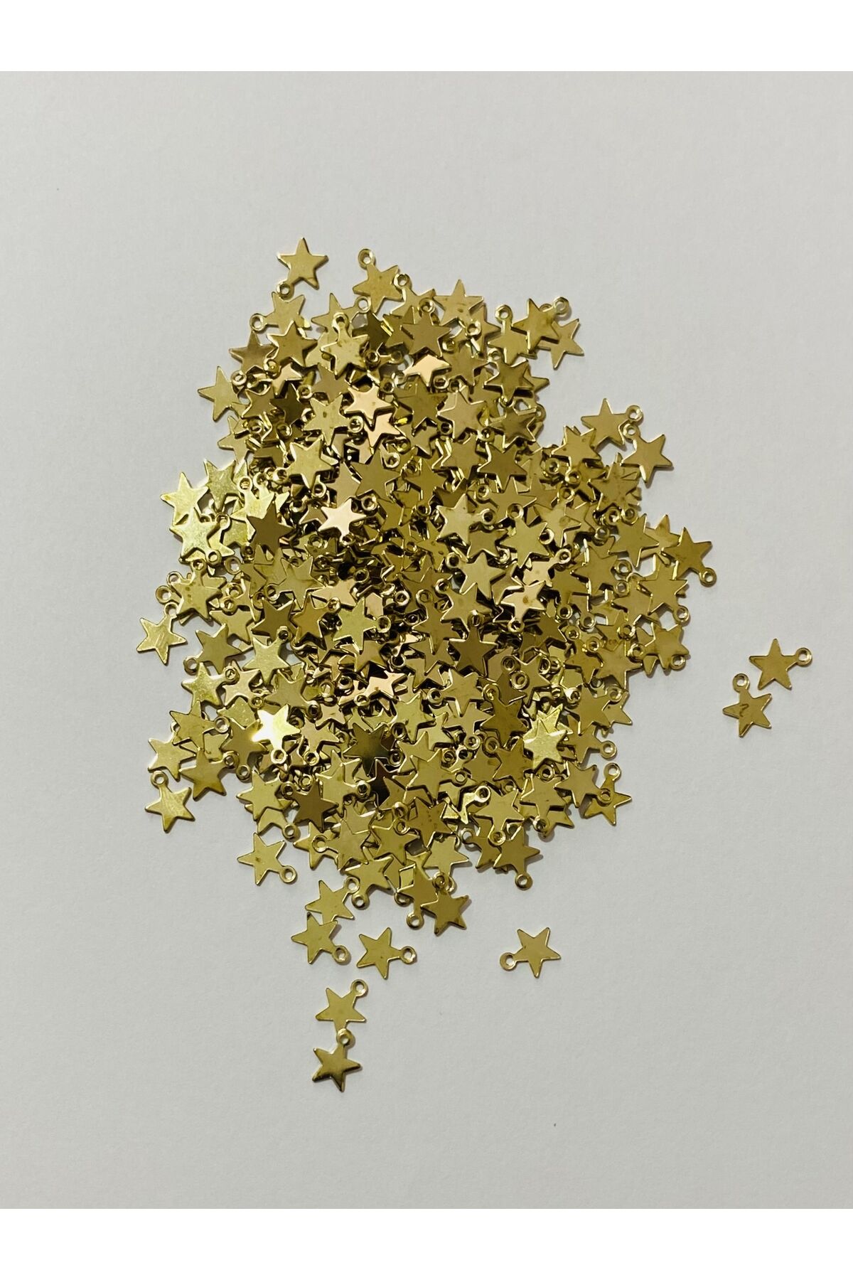 Paslanmaz Metal Oya, Abiye, Halay Mendili, Vb. El Işleme Pul. 9mm 50gram. 530-535 Adet. Koyu Sarı