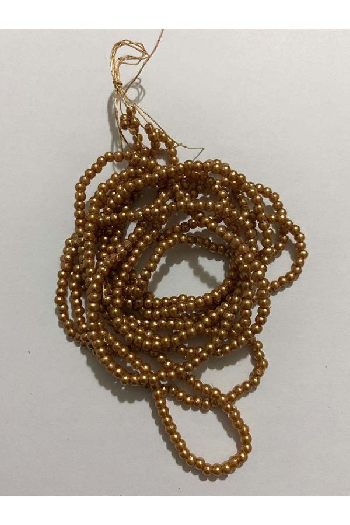 3mm Inci Boncuk 2'li Dizi. Renk: Kapuçino. Takriben 620-640 Adet.