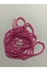 3mm Inci Boncuk 2'li Dizi. Renk: Koyu Pembe. Takriben 620-640 Adet.