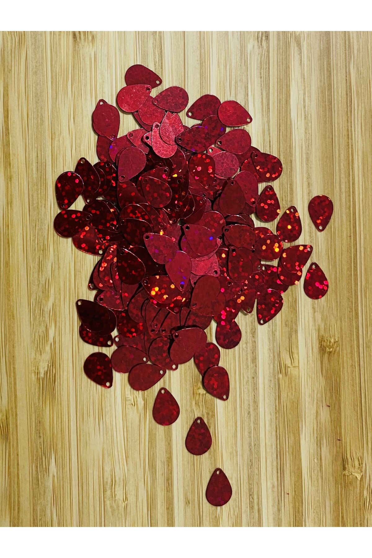 Oya, Halhal, Havlu, Halay Mendili, Abiye Işleme Akrilik Plastik Kaplama Lazer Damla Pul Kırmızı 20gr