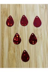 Oya, Halhal, Havlu, Halay Mendili, Abiye Işleme Akrilik Plastik Kaplama Lazer Damla Pul Kırmızı 20gr