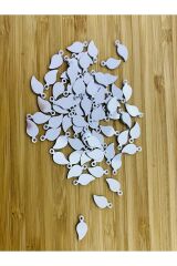 Gümüş Kulplu Mini Yaprak Oya, Abiye, Halhal, Bileklik, Kolye. Pleksi Plastik El Işleme Pul. 20gr