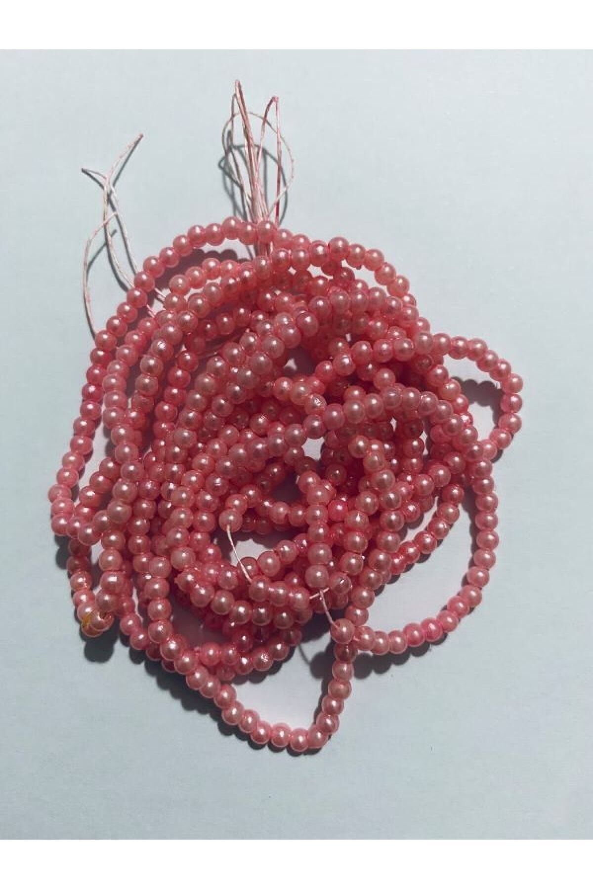 3mm Inci Boncuk 2'li Dizi. Renk: Pembe. Takriben 620-640 Adet.