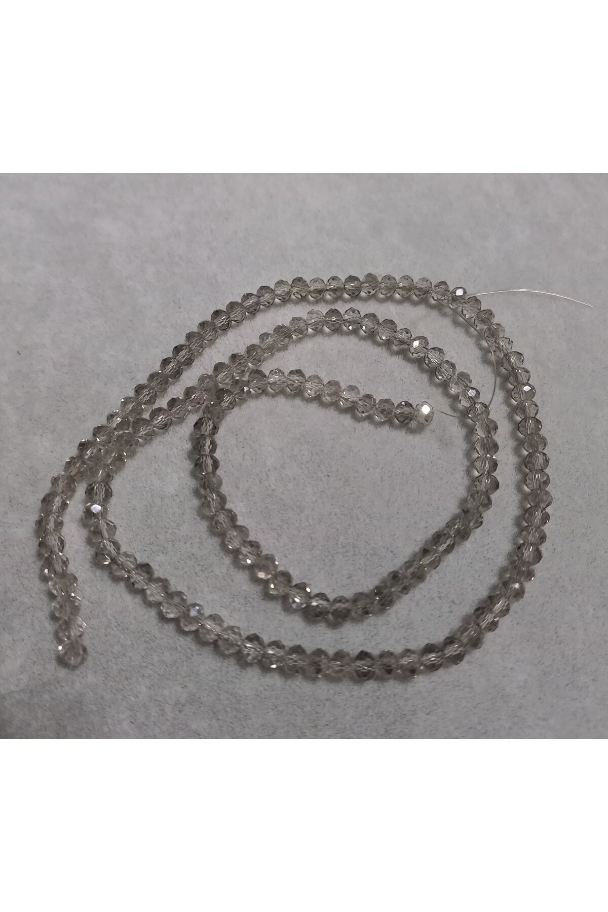 Gümüş Rengi Basık Kristal Boncuk 4mm 1dizi No.40