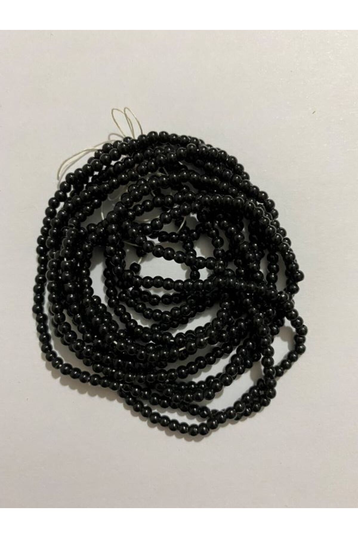 3mm Inci Boncuk 2'li Dizi. Renk: Siyah. Takriben 620-640 Adet.