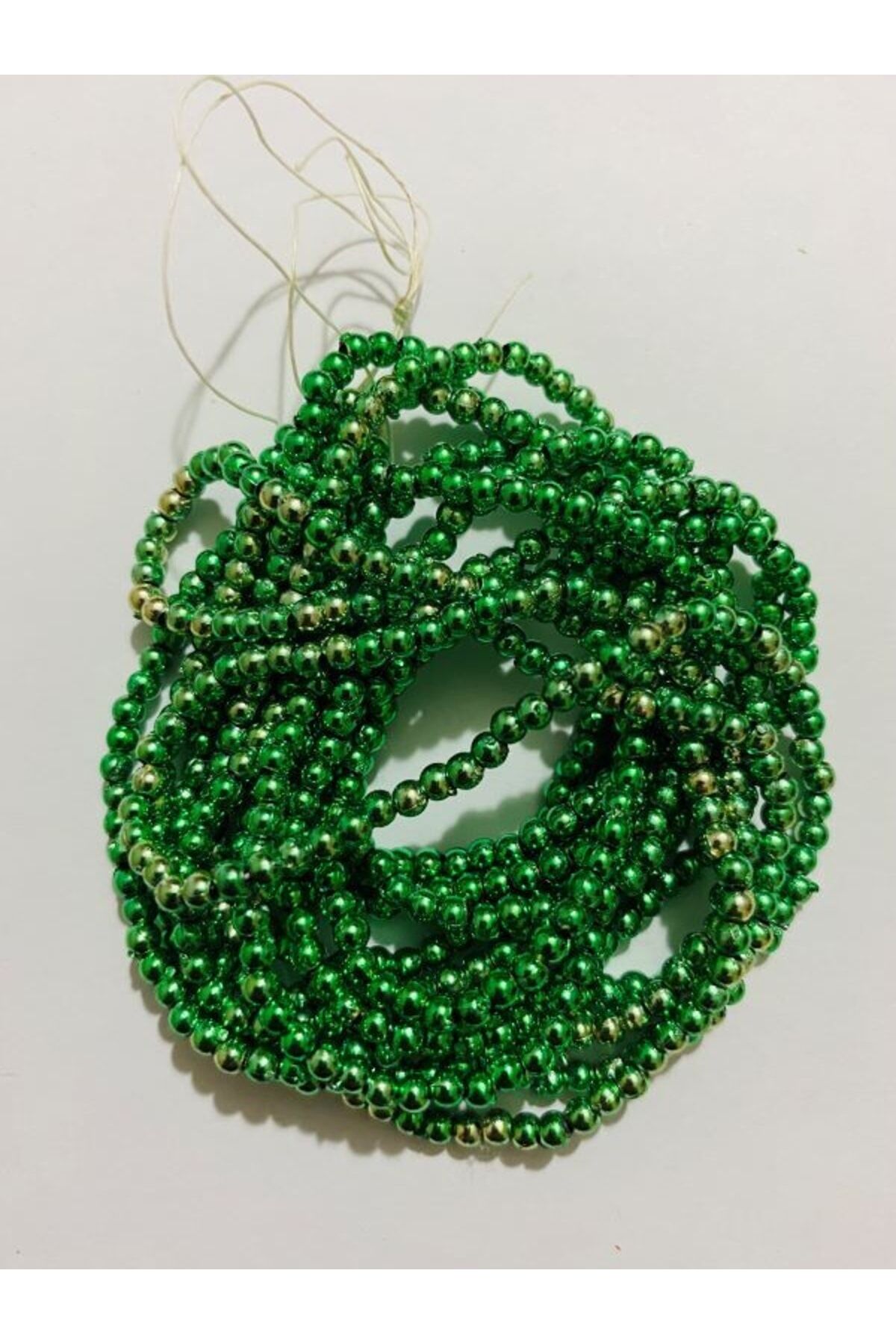 3mm Inci Boncuk. 2'li Dizi. Renk: Metalik Janjan Yeşil.takriben 620-640 Adet.