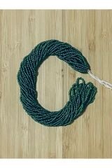 Renk: Yosun Yeşili. Kum Boncuk Çekoslovakya, Adana, Hapishane Işi, Iğne Oyası Boncuğu 12dizi.