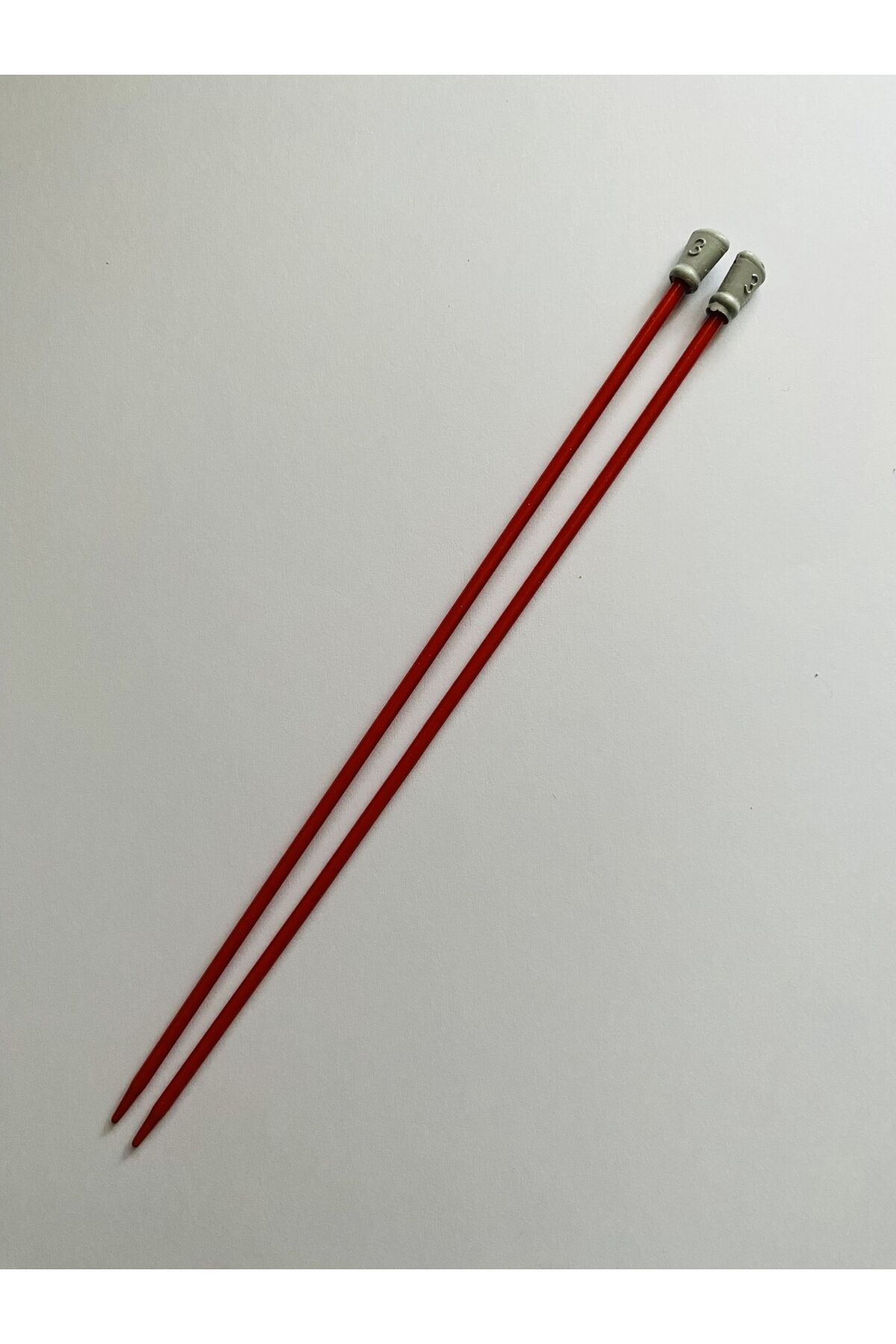 Renkli Çocuk Örgü Şiş. 20cm. No:3 Kırmızı.