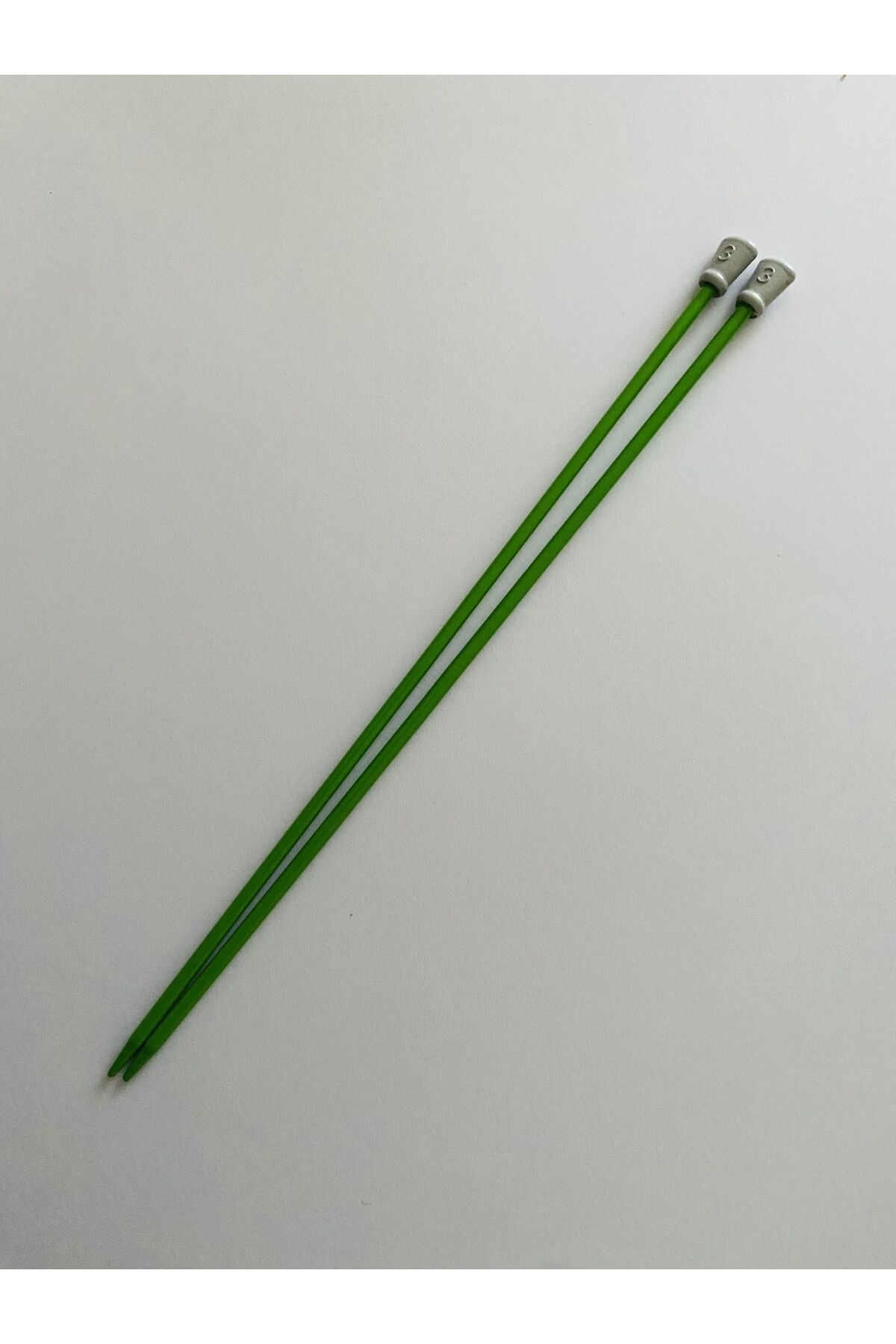 Renkli Çocuk Örgü Şiş. 20cm. No:3 Yeşil.