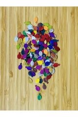 Renkli Kulplu Kahve Çekirdeği Oya, Abiye, Halhal, Bileklik, Kolye. Pleksi (KALIN) Plastik Pul. 20gr.