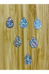 Oya, Halhal, Havlu, Halay Mendili, Abiye Işleme Akrilik Plastik Kaplama Lazer Damla Pul. Gümüş. 20gr