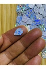 Oya, Halhal, Havlu, Halay Mendili, Abiye Işleme Akrilik Plastik Kaplama Lazer Damla Pul. Gümüş. 20gr