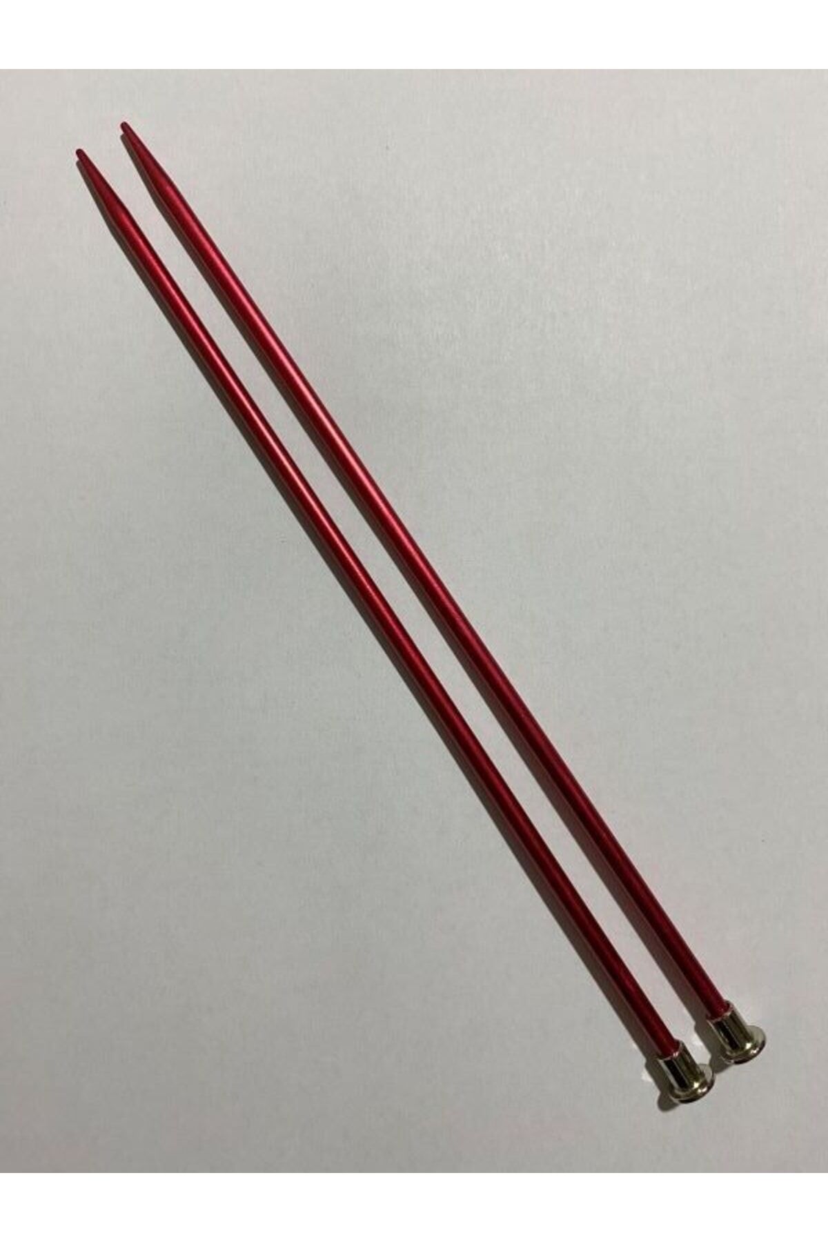 Renkli Metal Çocuk Örgü Şiş. 25cm. Kırmızı.