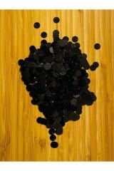 Yan delikli Oya, havlu, Abiye, çeyizlik el işleme pul 8mm 20 gr takriben 750 adet siyah