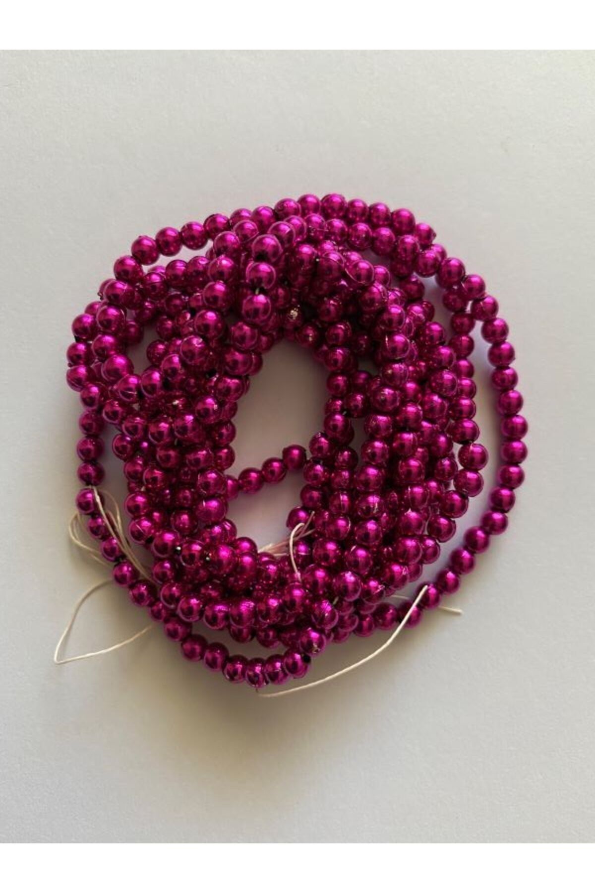 4mm Plastik Inci Boncuk 2 Dizi Yaklaşık 400 Adet. Metalik Koyu Mor
