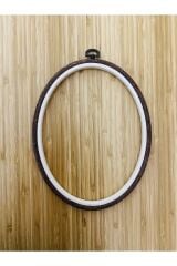 Pano El Nakışı Işleme Vidalı Oval Plastik Çerçeve. Çap:21.5 X 16.5 Cm