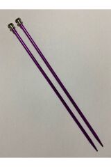 Renkli Metal Çocuk Örgü Şiş. 25cm. Mor.