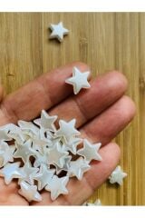 Oya, Takı, Abiye El Işleme Plastik Yıldız Inci. 25gr. Tahmini 80 Adet. Krem.