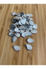 Çekecek Damla Gümüş. Pleksi Küpe Oya, Abiye, Halay Mendili El Işleme Pul 9x12mm. 20gr.