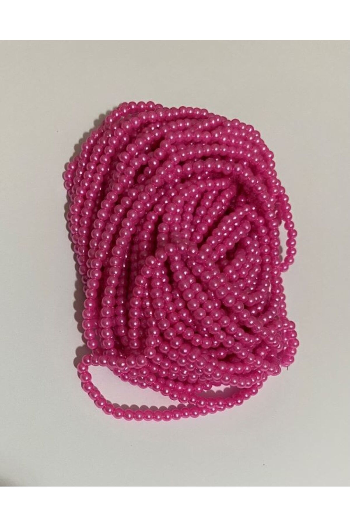 4mm Plastik Inci Boncuk 2 Dizi. Yaklaşık 400 Adet. Koyu Pembe