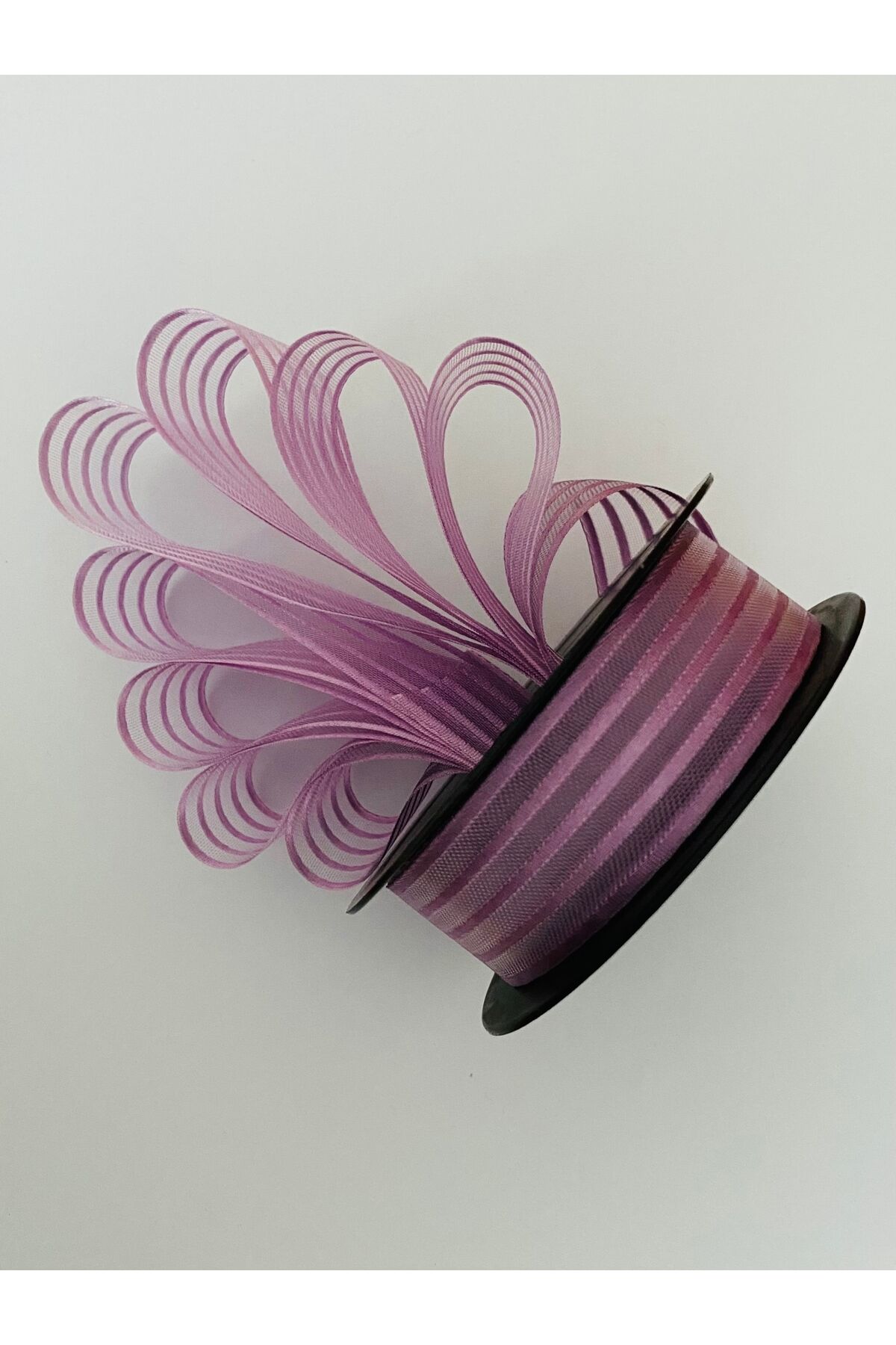 Çizgili şifon kurdele (Kurdale) 2.5cm x 20metre. Renk No:18