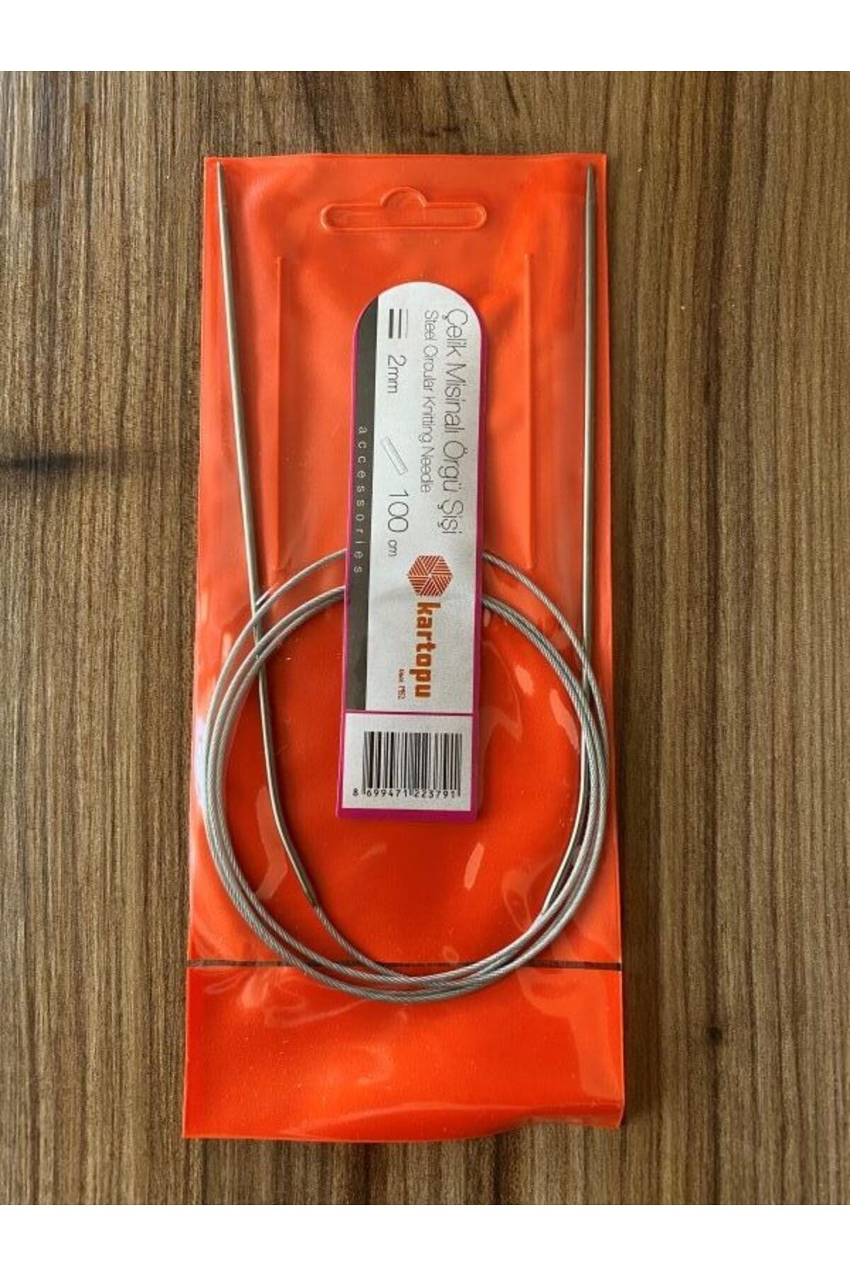 Çelik Telli Misinalı Örgü Şiş 100cm. No:2