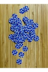Patik, Çanta, Supla Ve Makrame El Işleme Pul. 20mm 25gr. Nazar boncuğu desenli.