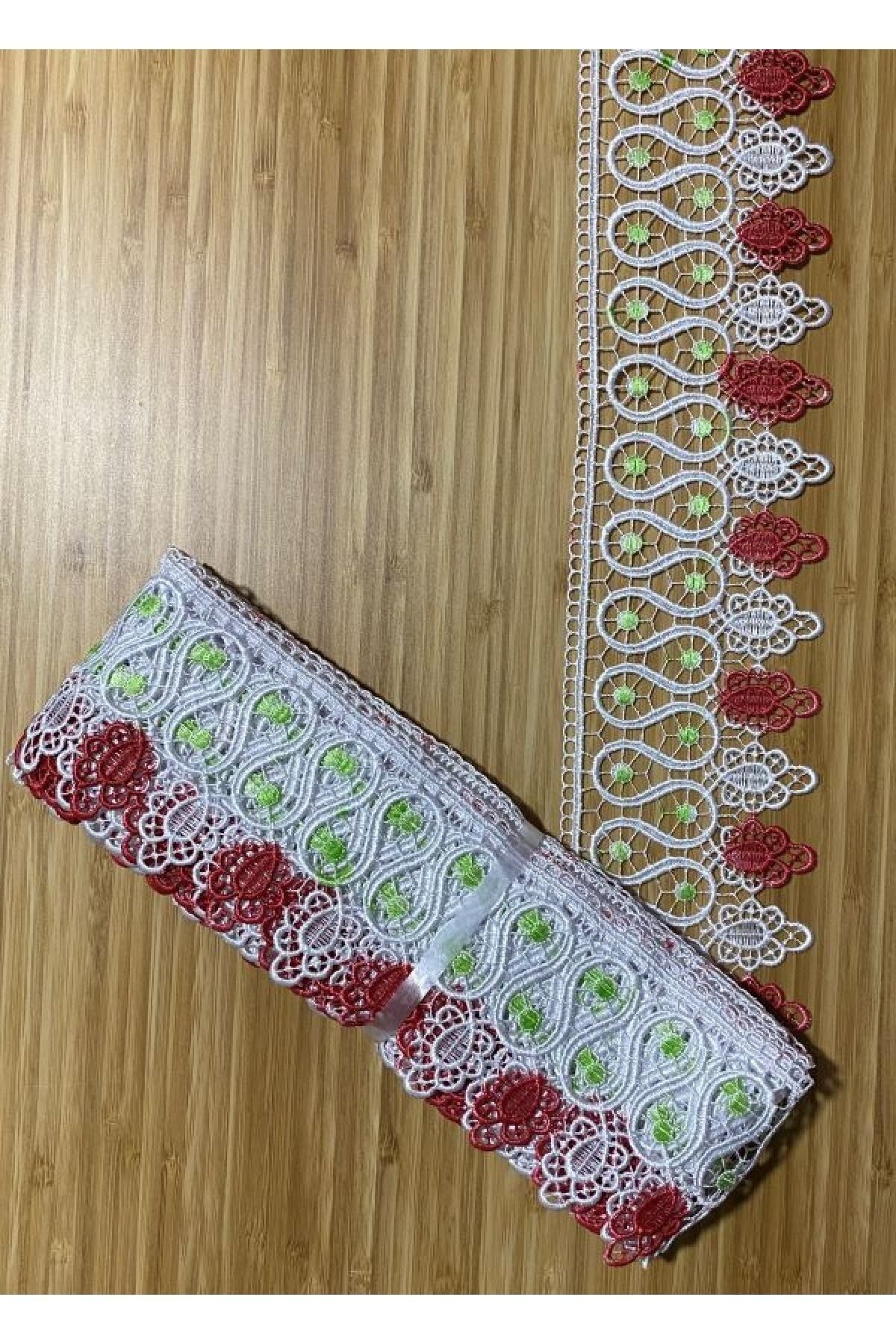 Havlu Kenar Dantel 8cmx1 Metre. Kırmızı.