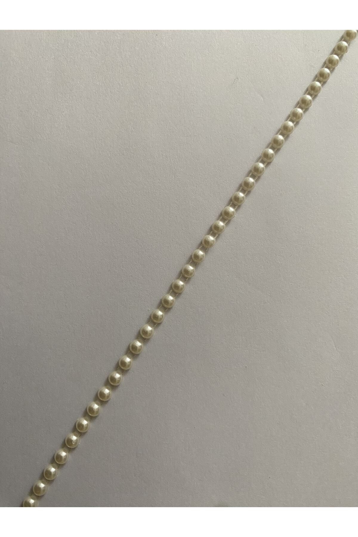 4mm Şerit Yarım Inci. Açık Krem. 3 Metre 90 santim