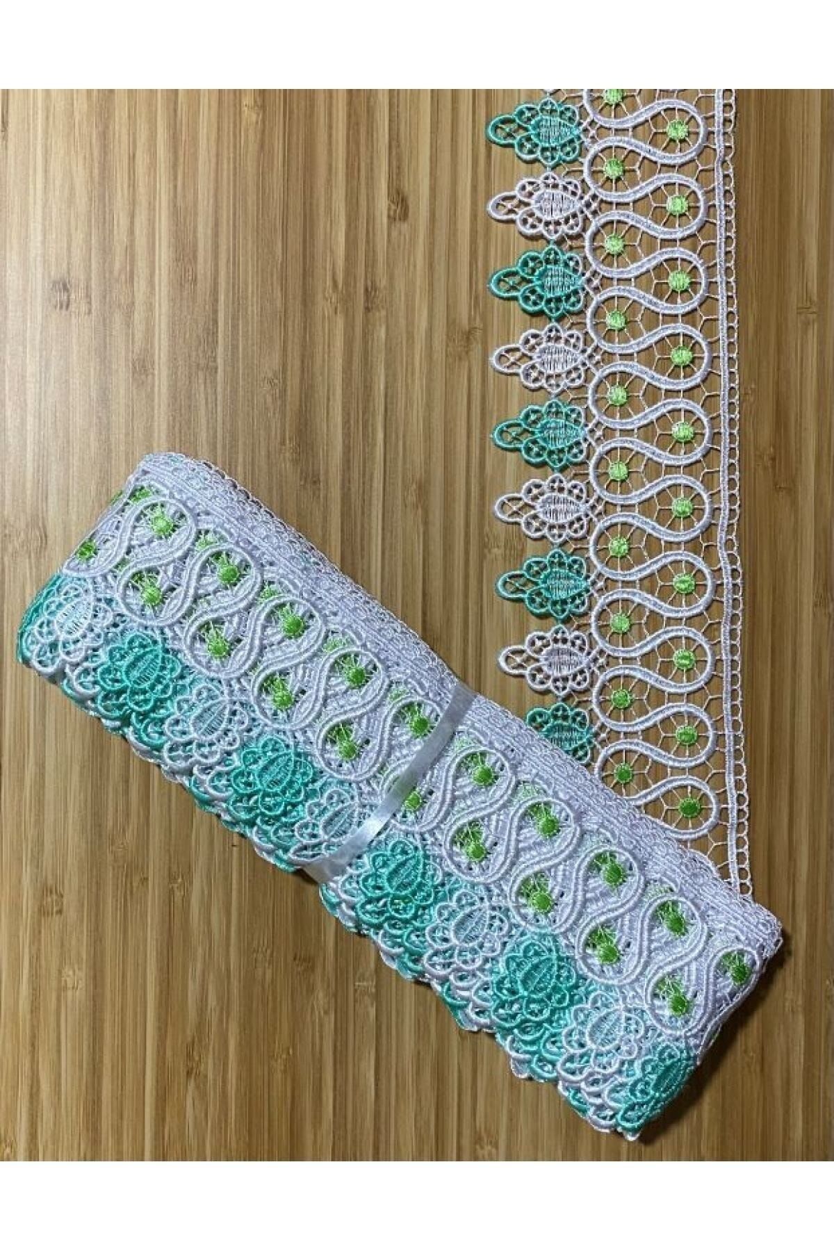 Havlu Kenar Dantel 8cmx1,9metre. Turkuaz.