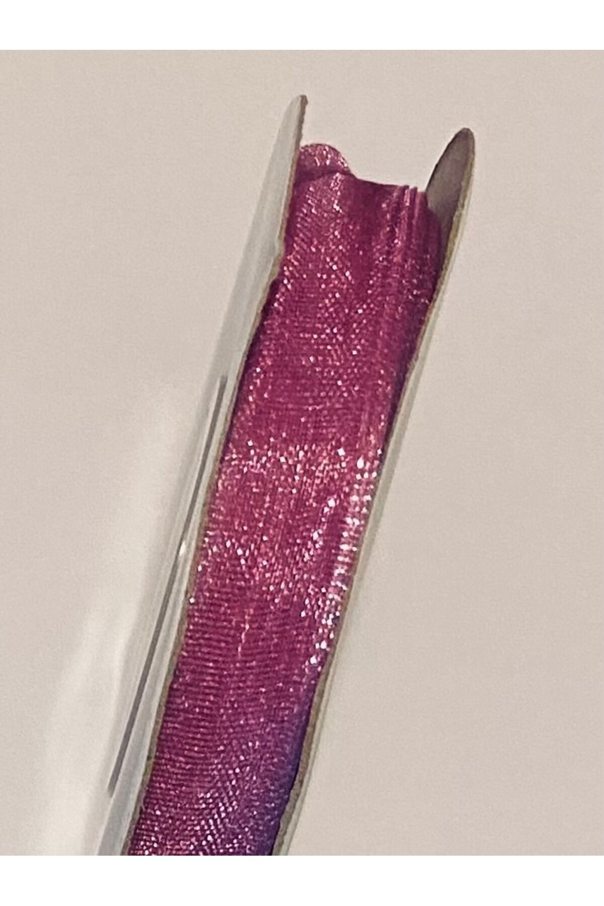 Organza (organze) Kurdele 1cm x 25metre 1 Adet. Renk: 125 Gül kurusu.