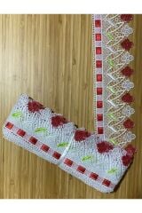 Havlu Kenar Dantel 8cmx1metre. Kırmızı.