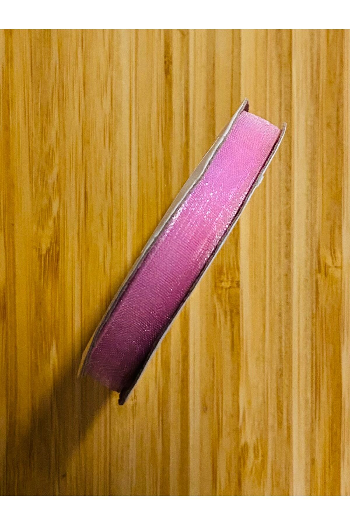 Organza (organze) Kurdele 1cm x 25metre 1 Adet. Renk: 45 Pembe.