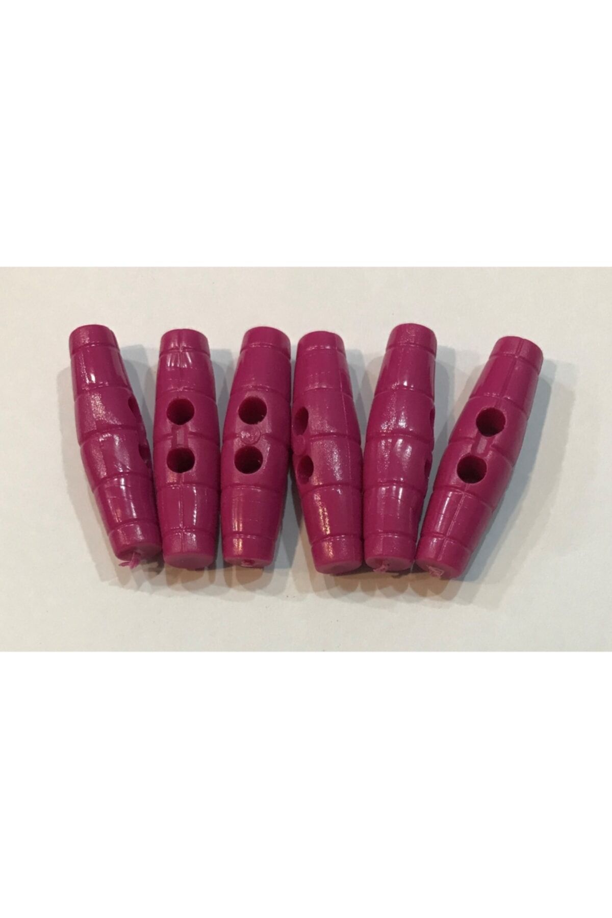 Yassı Plastik Çoban Düğme 25mm 6'lı Paket. Fuşya.