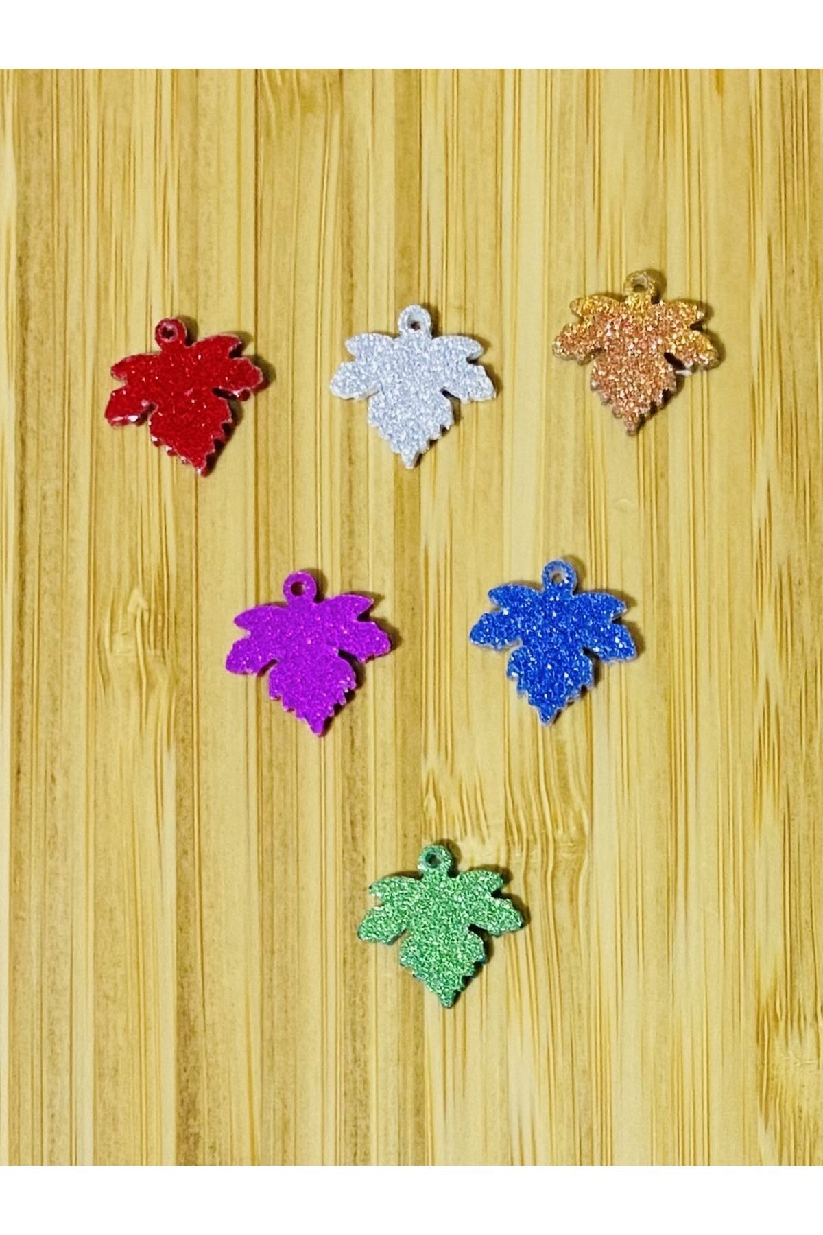 Renkli Simli Çınar Yaprağı Oya, Abiye, Halhal, Bileklik, Kolye. Pleksi Simli Plastik Pul. 20gr