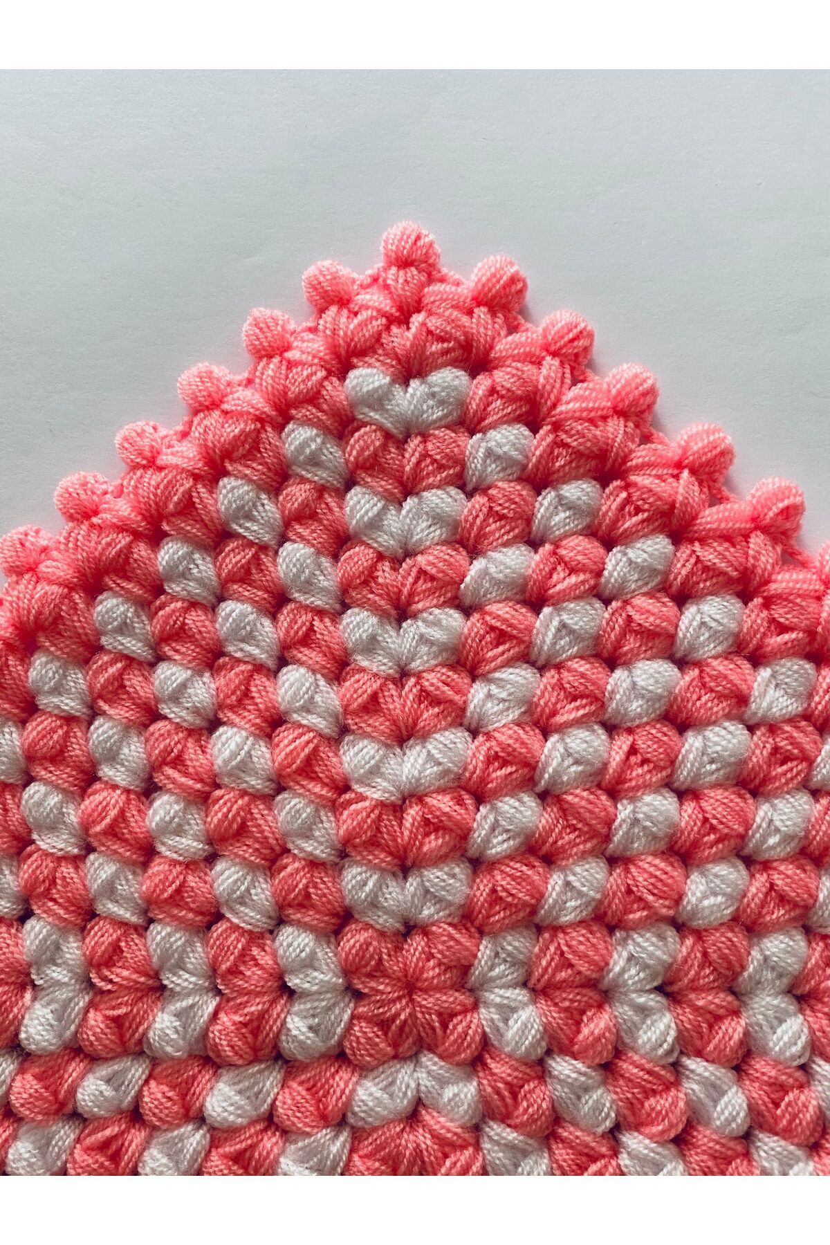 Çeyizlik Ve Banyo Lif Takımı 2’li Set. Somon/beyaz.